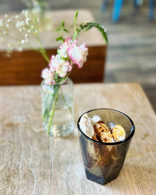 Unwinding with an Affogato: Espresso shot over vanilla ice cream #1ozcoffee